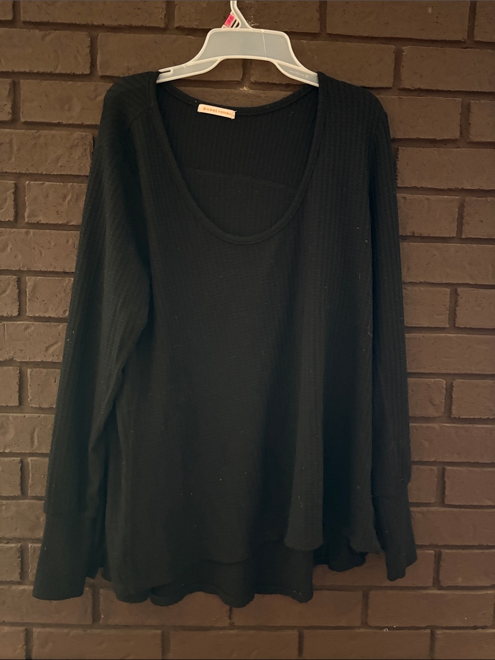 Sweet Romeo Black Long Sleeve Scoop Neck Tee